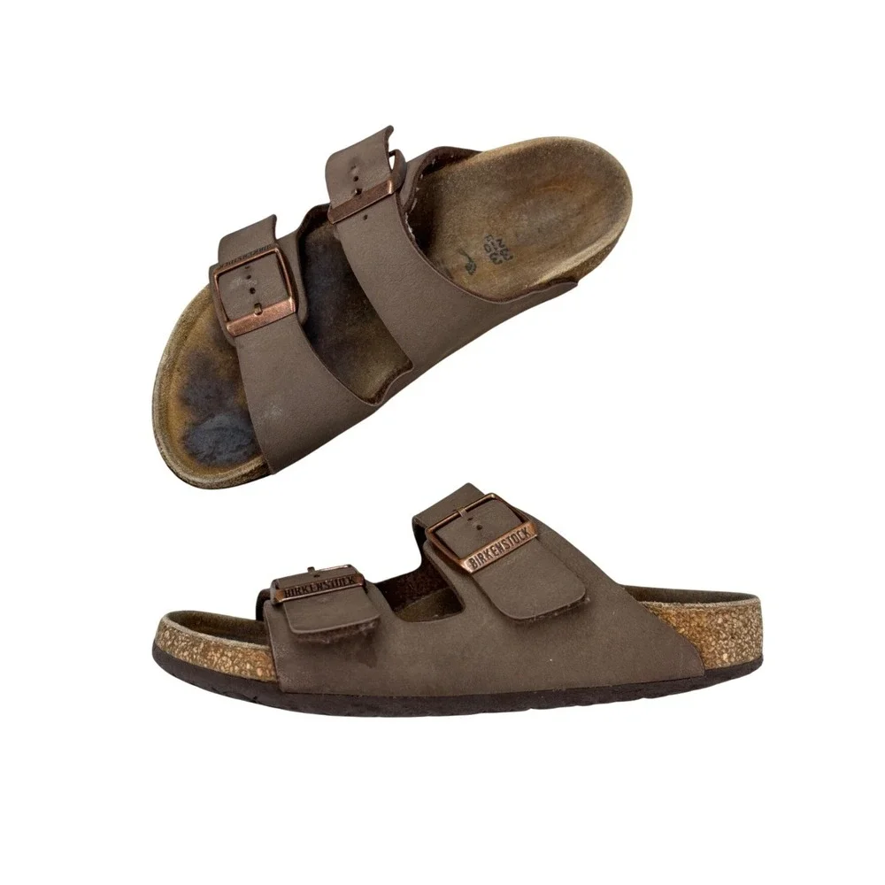 Birkenstock Arizona Kids Mocha Brown Birko-Flor Sandals EU 33 US 2-2.5